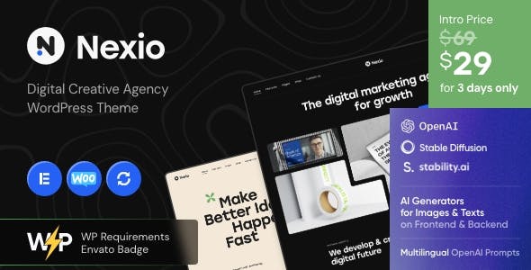Nexio - Digital Creative Agency WordPress Theme