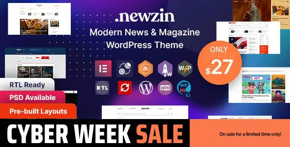 Newzin - WordPress Newspaper & Magazine Elementor Theme