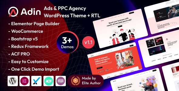 Adin - Advertising & PPC Agency WordPress Theme
