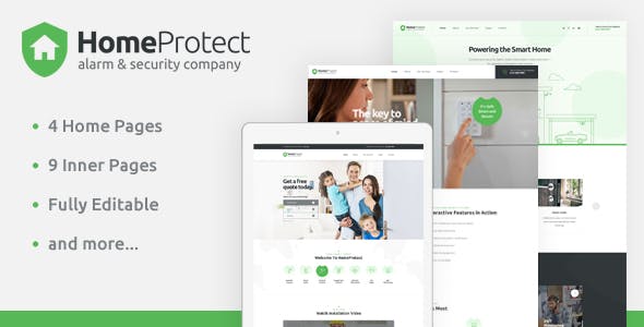 HomeProtect - Smart Alarm & Security Systems PSD Template