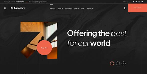 Agencium | Creative Agency & Portfolio WordPress Theme