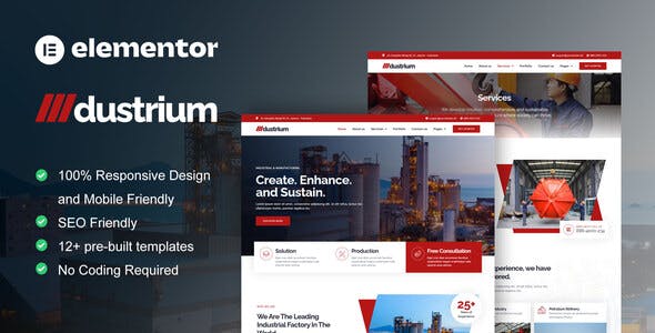 Dustrium - Industrial & Manufacturing Elementor Pro Template Kit